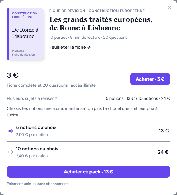 Une fiche pour comprendre, 20 questions pour vérifier